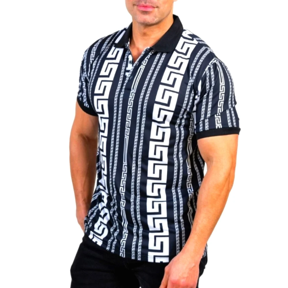Modern Print Polo Shirt - Picture 1 of 2